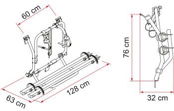 PORTABICICLETAS CARRY BIKE VW T2 02093B63A DIMENSIONES