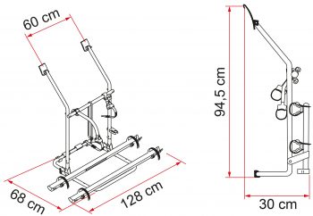 PORTABICICLETAS CARRY BIKE VW T3 T2 02094 19A DIMENSIONES