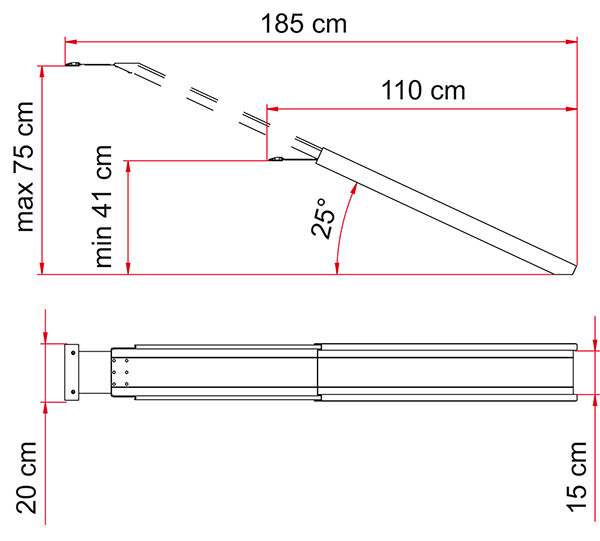 Rampa para garaje Carry-Ramp para autocaravanas y furgonetas camper