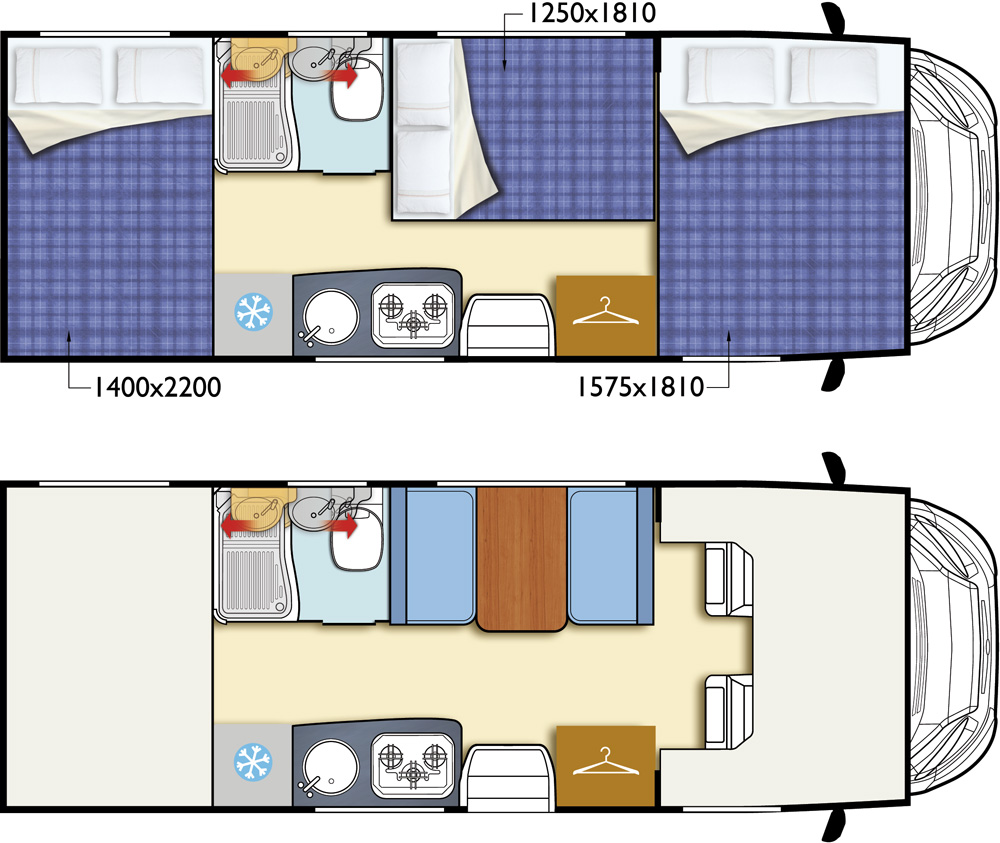 distribucion interior autocaravana elnagh fiat baron 26G 2019