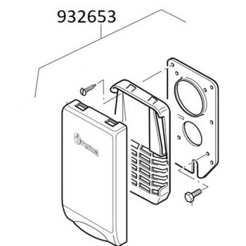 Kit Chimenea Blanca boiler Truma tapa 26 x 13 con rejilla chapa protectora y tornillos gas boiler chimenea calefaccion Truma 932653 plano