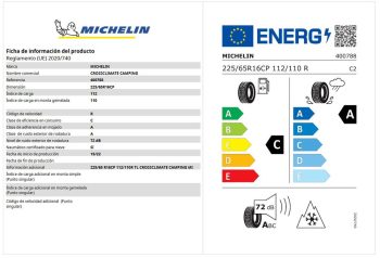 225/65R16CP 112/110R Michelin Crossclimate Camping - Imagen 2