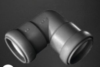 Codo de 90° de 28 mm gris