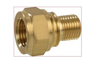 Conector adaptador gas 1/4 exterior a 5/8  “ UNF interior