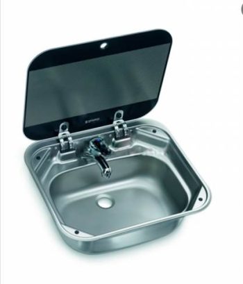 Fregadero rectangular con tapa de cristal VA8005 AM