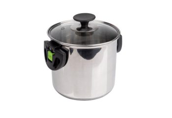 Juego de ollas de acero inoxidable 3 uds. con asas plegables y tapa de cristal - Imagen 3