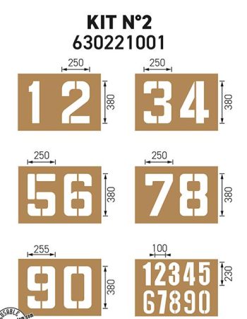 Kit 6 Plantillas señalización numérica nº2