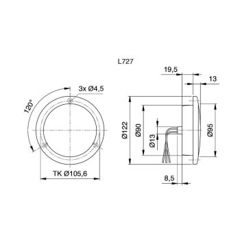 Piloto trasero Jokon BBS727 LED blanco - freno + posición +intermitente - Imagen 2