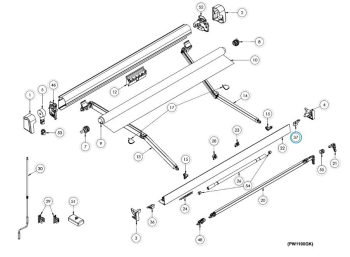 Soporte derecho para toldo Dometic PW1100