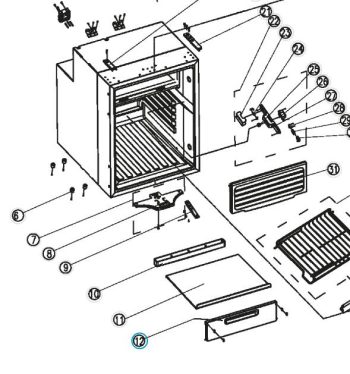 Recambio Tapa Abatible Nevera Dometic CR-0050 CR-1050 - 4450018297