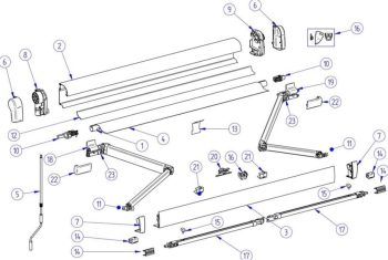 Tapa izquierda con molinillo para toldo thule 4900
