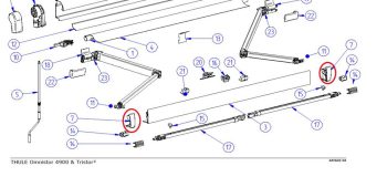Tapas finales izq. y drch. panel frontal blanco Toldo Thule 4900 - 1500602213