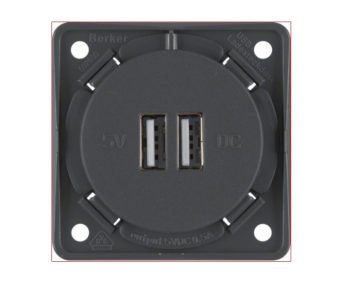 Toma 2 USB encastrar Berker