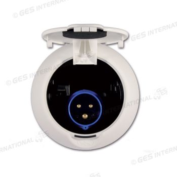 Toma exterior de diseño circular Orus blanca de 220 V - Imagen 2
