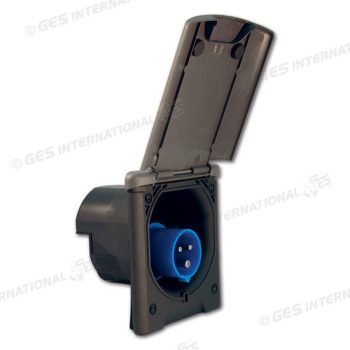 Toma exterior de diseño rectangular gris de 220 V