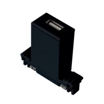 Puerto USB negro para riel Reimo