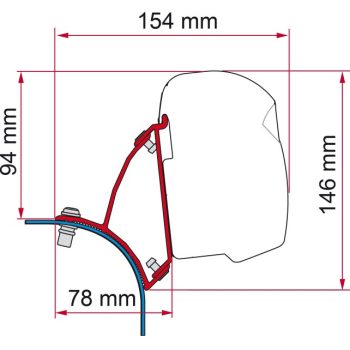 Kit instalación toldo F43 Van - VW T5/T6 con techo elevable